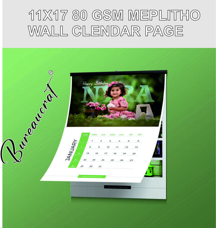 Picture of 11X17 80 Maplitho Full Page Wall Calendar-3 Page