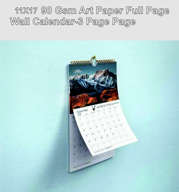 Picture of 11X17 90 Gsm Art Paper Full Page Wall Calendar-3 Page