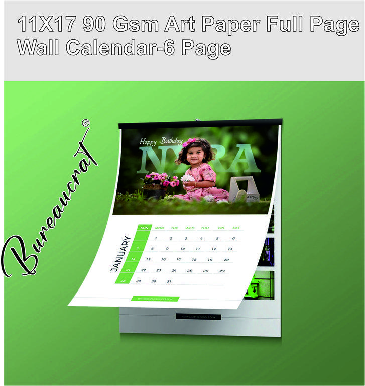 Picture of 11X17 90 Gsm Art Paper Full Page Wall Calendar-6 Page