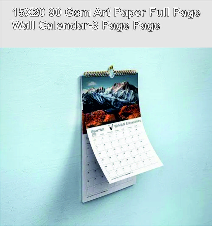 Picture of 15X20 90 Gsm Art Paper Full Page Wall Calendar-3 Page