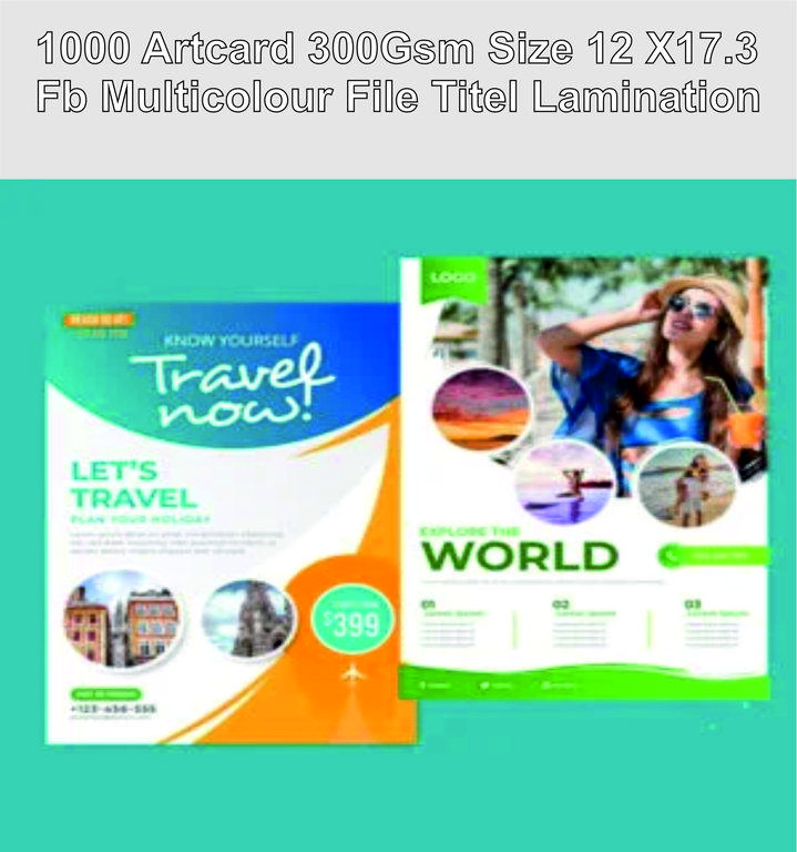 Picture of 1000 Artcard 300Gsm Size 12 X17.3 Fb Multicolour File Titel Lamination