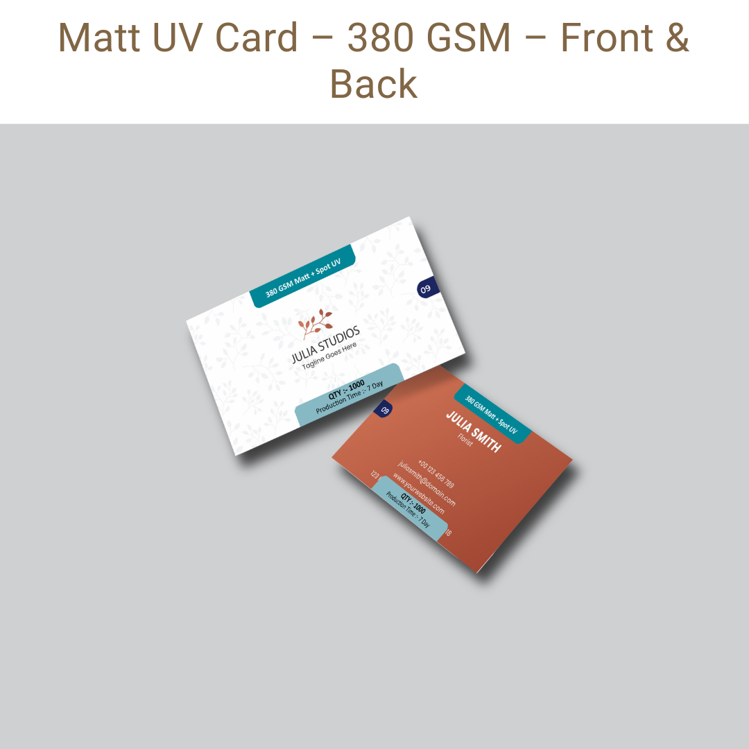Picture of Matt UV Card – 380 GSM – Front & Back