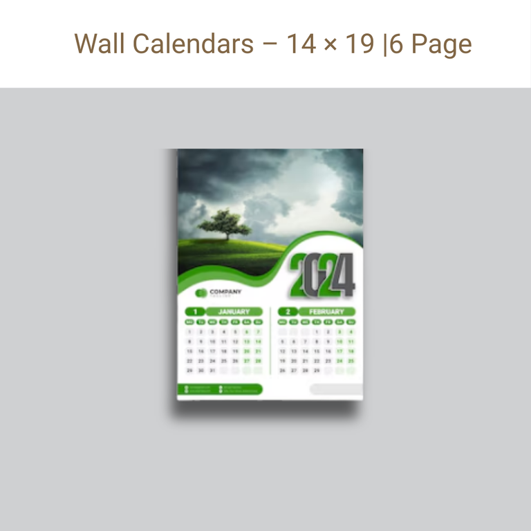 Picture of Maplitho Calendar – 80 GSM – 14×19 in – 6 Pages – Front & Back