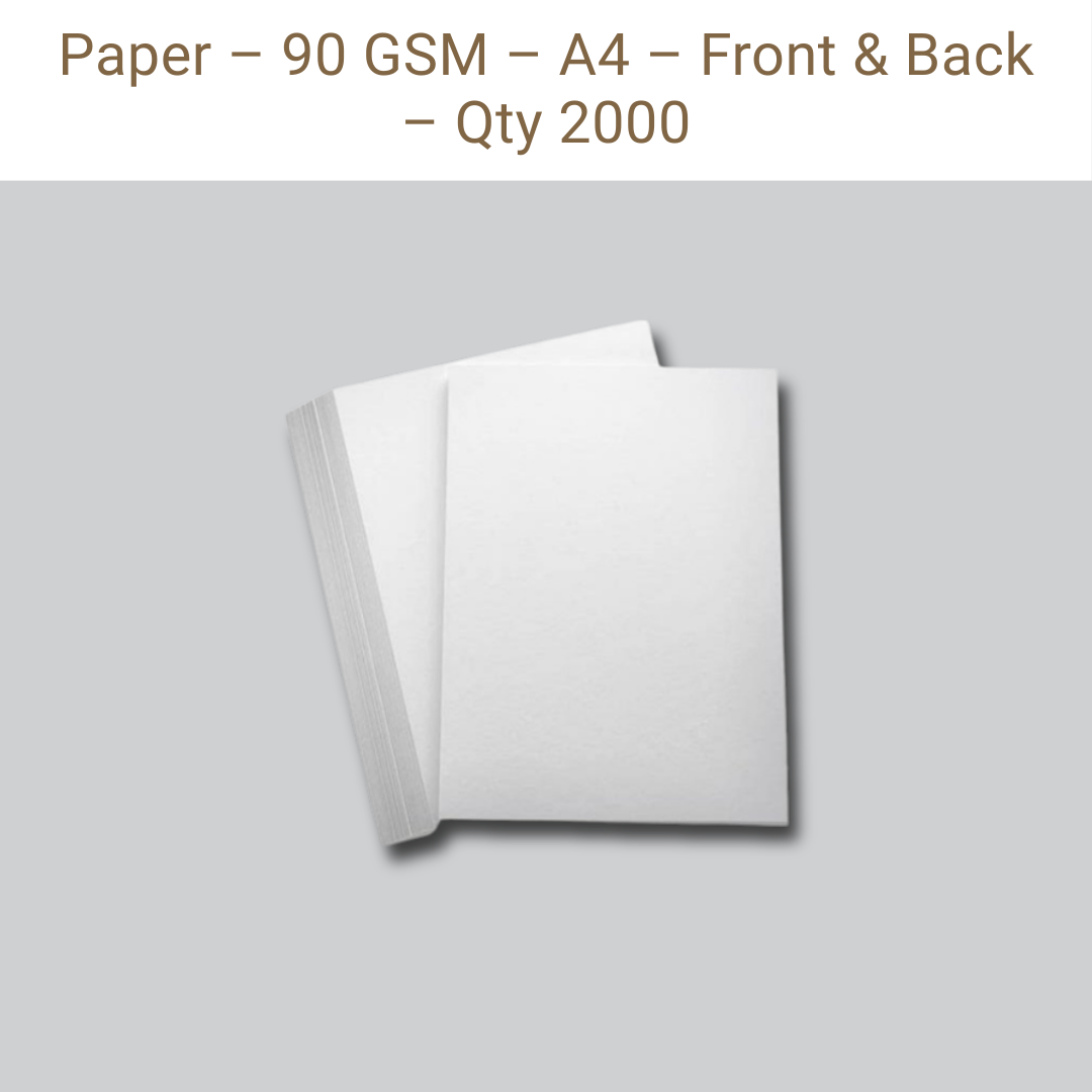 Picture of Paper – 90 GSM – A4 – Front & Back – Qty 2000