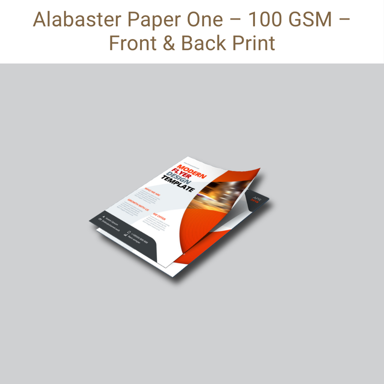 Picture of Alabaster Paper One – 100 GSM – Front & Back Print
