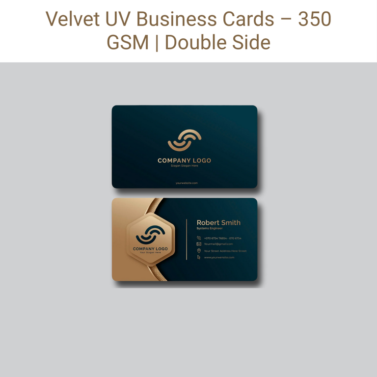 Picture of Velvet Card – 350 GSM – Front & Back – UV